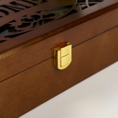 Casket wood for jewelry "Home" brown 7x17x21 cm-3