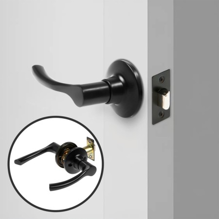 Latch (fashion 3186), interior, matte black color