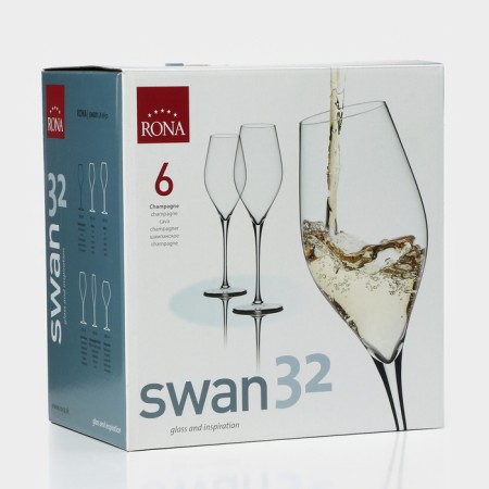 Набор бокалов для вина Swan, 320 мл, хрустальное стекло, 6 шт-7