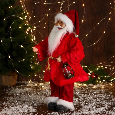 Santa Claus "in a red fur coat with a belt, with a flashlight" 25x45 cm-3