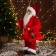 Santa Claus "in a red fur coat with a belt, with a flashlight" 25x45 cm