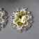 Decor for creativity Metal "Medallion Patal" yellow crystal set 2 pcs 2.6x2.4 cm