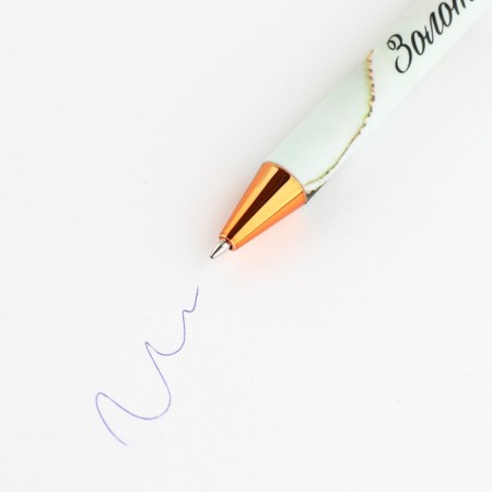 Automatic plastic pen “Golden teacher”, ball 7.0 mm, blue paste.-2