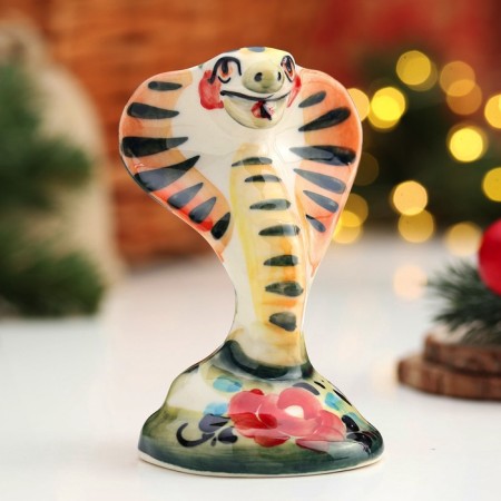 Souvenir "Cobra", large, gzhel, color, 11x7 cm