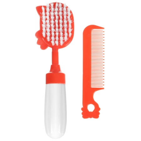 Set of combing a rattle "Myu", 2 subjects: comb with teeth + brush, mix