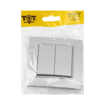 Sining Tot Elegant switch, 10 a, 2 cl., Hidden, silver-4