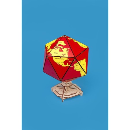 Designer Wooden 3D Ewa Globe Icosahedron with a secret (box, safe) red-13