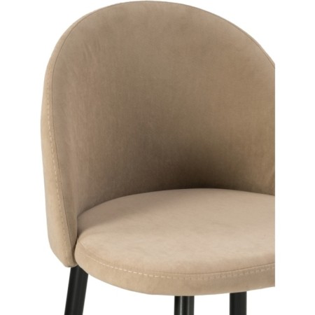 Metal amisure stool Metal/velor, black/beige 48x53x95 cm-4