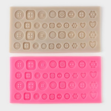 Mold "buttons", silicone, 21.3 × 10.6 cm, color mix-1