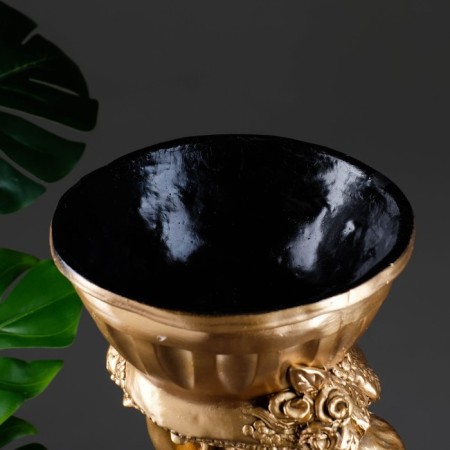 Figure pot "Angel with roses", bronze, 1.8 l/ 24x24x70cm-5