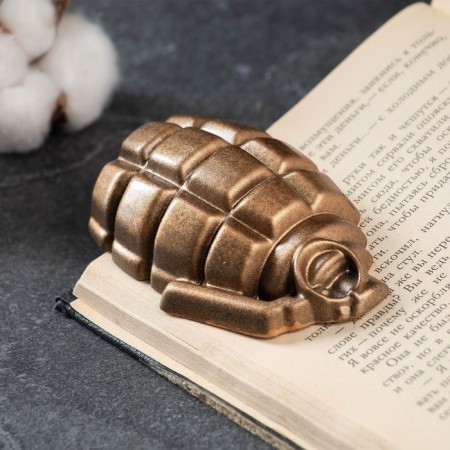 Press - papier "grenade lies" bronze, 9cm
