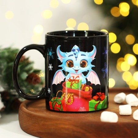 Homeleon mug of ceramic "Your best gift", 350 ml, black color-3