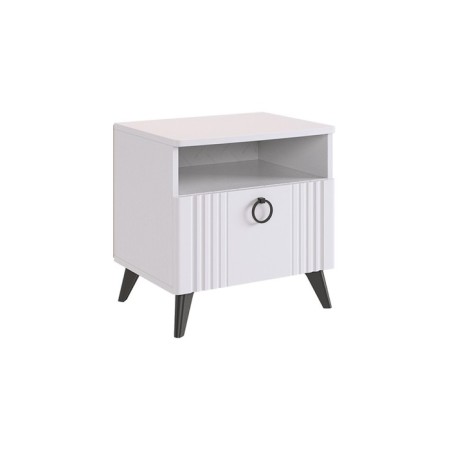 Bedside table, white tree/white matte