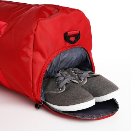 Board Road on Lightning, external pocket, suitcase holder, long belt, red color-4