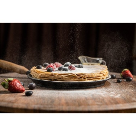 Pan pancake cast iron magma, d = 22 cm, h = 1.5 cm, wooden handle-6