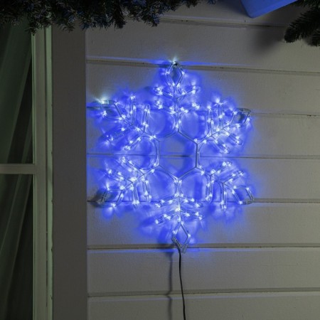 LED figure "Snowflake", 55 cm, Duralight, 144 LED, 220 V, flicker, glow of blue/white