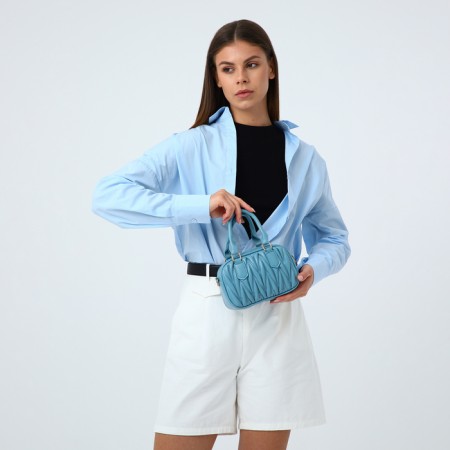 Bag Cross-Bodi with a zipper, blue color-7
