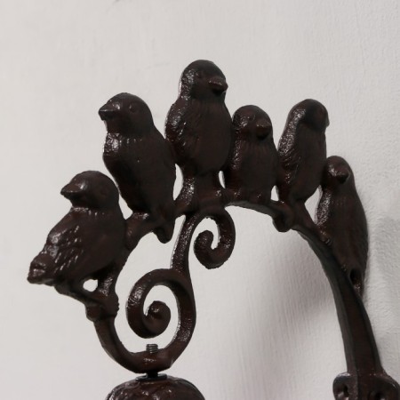 Bell souvenir cast iron "six birds" 21x10x18 cm-2