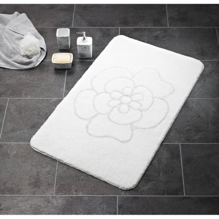 Diamond bathroom mat, white color 55x50 cm-1