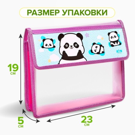 A5 notebook folder (230 x 190 x 50 mm), with Velcro valve, plastic/textiles, calligrata, "pandochki"-1