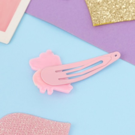 Invisibility for hair "Adele" (set 2 pcs) crocodile, 5.5 cm, pink-3