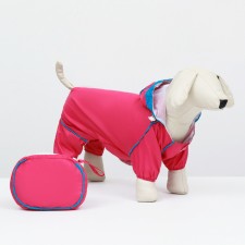 Combiason for dogs, demi -season with a bag, size XL (DS 37, OG 49, Osh 33 cm), pink