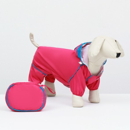 Combiason for dogs, demi -season with a bag, size XL (DS 37, OG 49, Osh 33 cm), pink