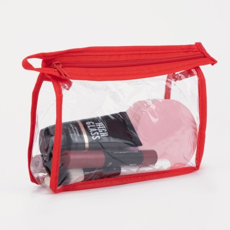 Cosmetic bag with lightning, red color-3