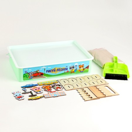 The tablet "Sand -drawing", 27 x 39 cm, sand 1 kg, 10 figures, a set for creativity-1