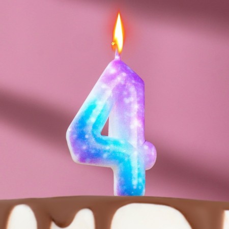 Candle in the cake on the skewer "Galaxy", the number 4, 5.5 cm