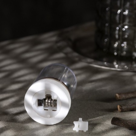 LED figure under the dome "Snowman" 6 × 9.5 × 6 cm, wood, batteries LR1130x3, glow warm white-2