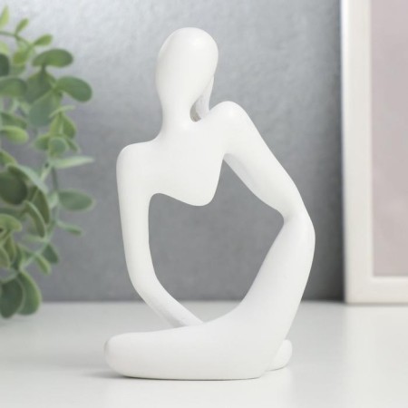 Souvenir Polystone "Abstraction - Attentiveness" White 12.5x6x8.5 cm-2