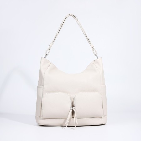 Lugus bag, 3 outer pockets, milk color