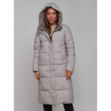 Coat insulated two -sided female, size 48, brown color-20