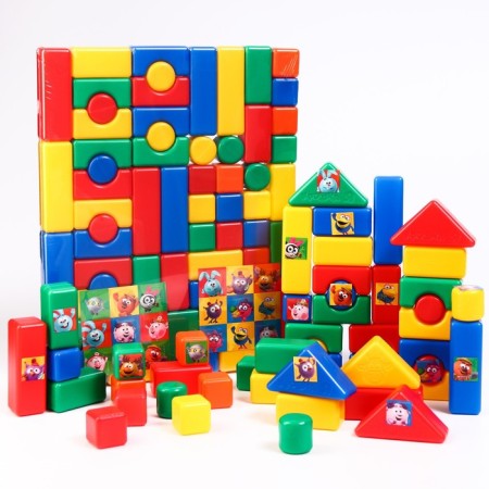 A set of colored cubes, "Smeshariki", 60 elements, a cube of 4 x 4 cm-7
