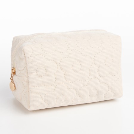 Cosmetic bag with zipper, dairy color