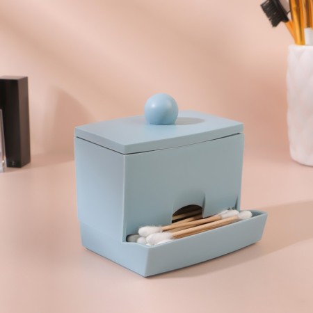 Organizer for storing cotton sticks, with a lid, 9 × 6.5 × 7.5 cm, color mix-1