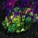 Artificial aquarium plant, 22 cm, purple