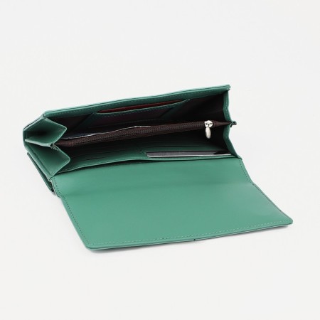 Women's wallet on magnets, green color-3
