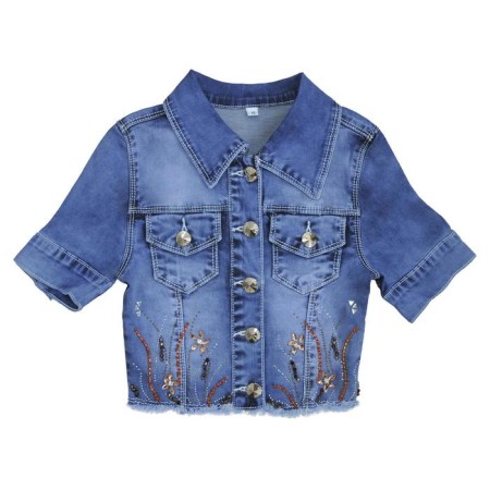 Denim jacket for girls, height 122 cm, blue color