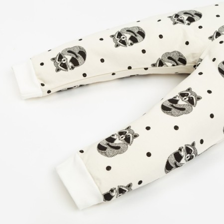 Kit: sweatshirt and pants crumb I am “raccoons”, white color, height 86-92 cm-5