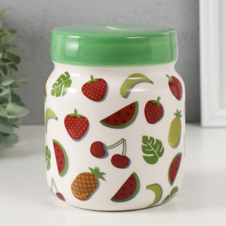 Pig a case of ceramics "Bank with fruit" 11.5x11.5x14.3 cm-2