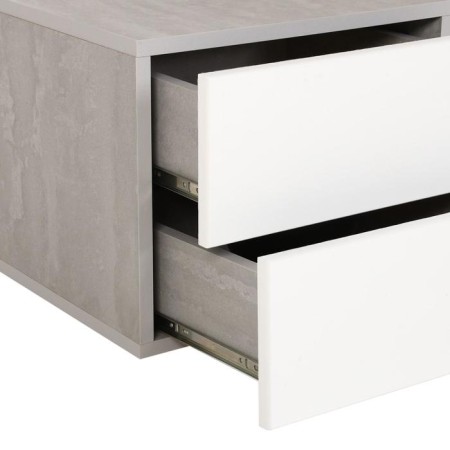 Tumbling bedside Elton №2 Obvornoye, 400x320x360, concrete/MDF white glossy-2