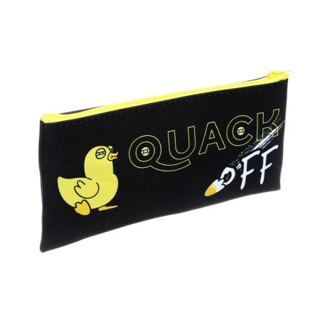 Penal is soft, 1 compartment, 110 x 205 mm, flat, Hatber, Quack Off, Black/Yellow NPK_18212