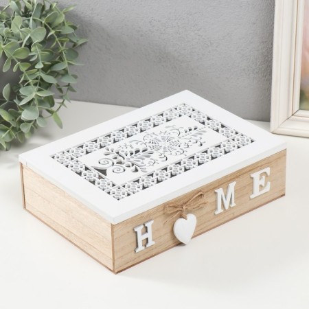 Casket tree with divisions "White openwork patterns" 17x24x7 cm mix-4