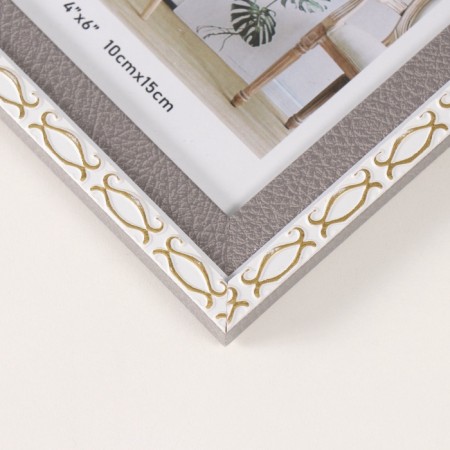Photo frame plastic 10x15 cm "Golden brackets. Double" gray 12.6x17.5 cm-3