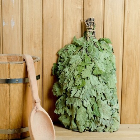 A set of brooms for a bathhouse, 2 pcs (oak and eucalyptus) in individual packaging-2