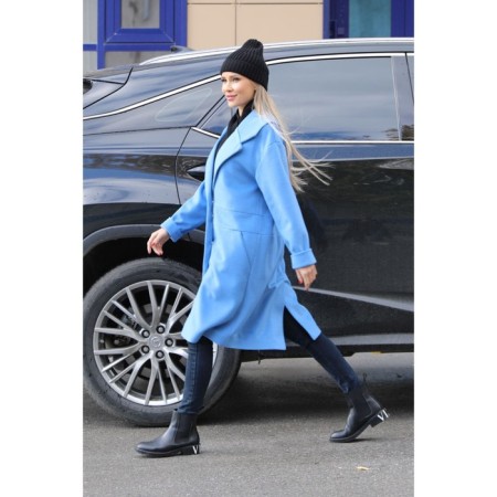 Female coat, size 44, blue color-8