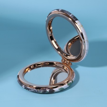 Folding mirror "Paris", D 7.5 cm, with an increase, artificial leather, Mix drawing-3