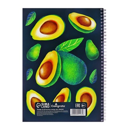 Notebook on the crest of Calligrata "Avocado" A4, 96 sheets, cover coated cardboard, twin-lak, OFSET block-3
